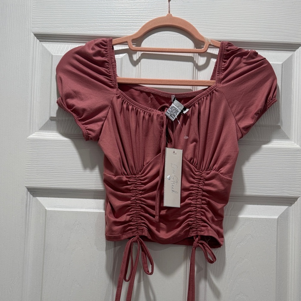 Elegant Ruched Mauve Top